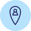 A pin icon representing location