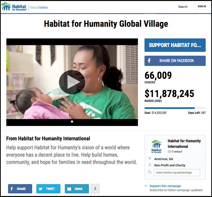 habitat for humanity nonprofit crowdfunding