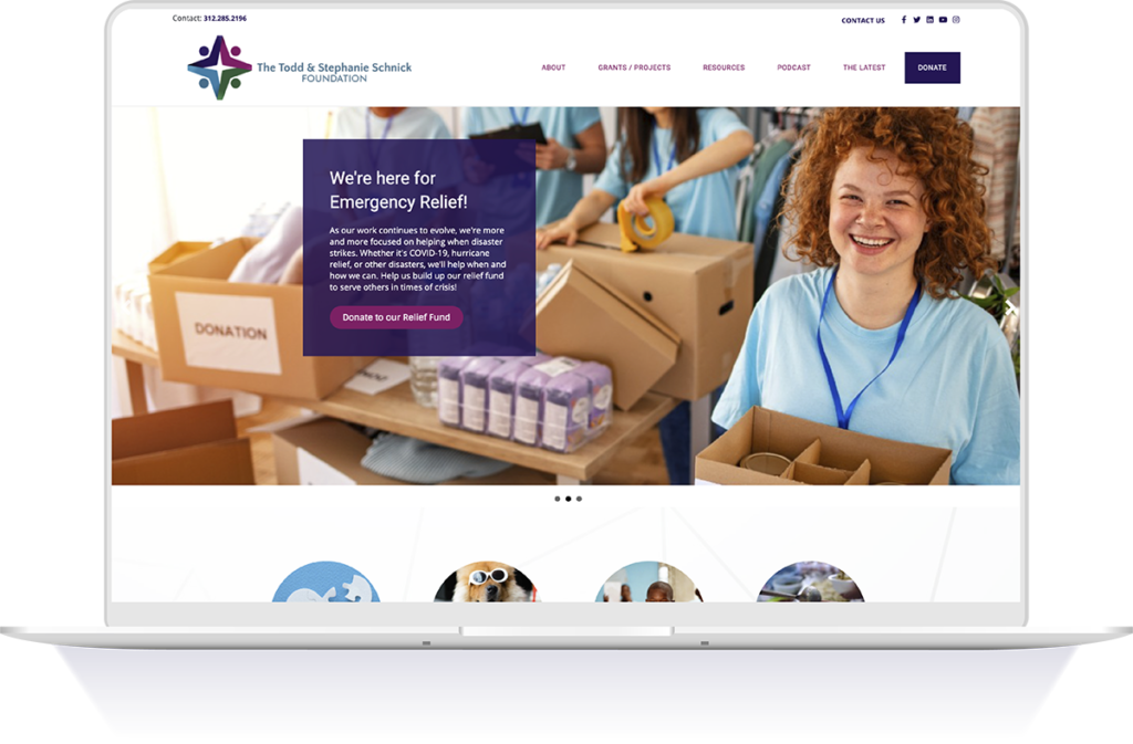 Screenshot of a modern, clean website designed and created by Neon Websites for nonprofit success
