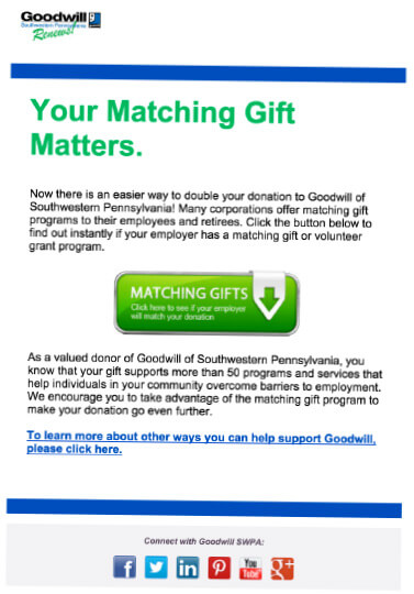 Matching Gifts and Relief & Development Nonprofits