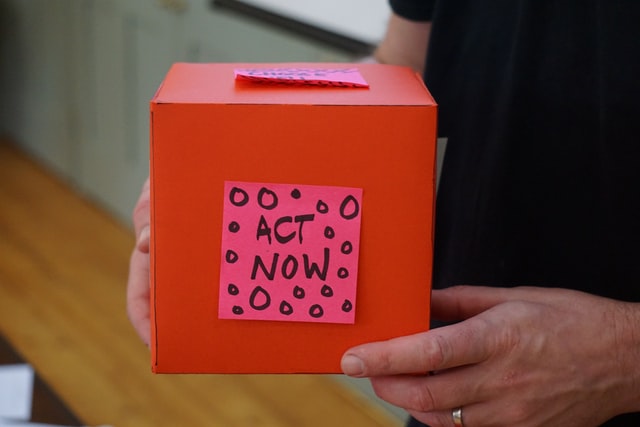 Orange box that says "Act Now" for Cause Marketing