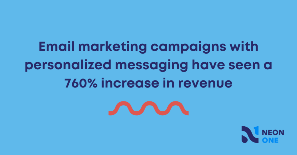 email marketing campaigns that use donor segmentation have seen a 760% increase in revenue