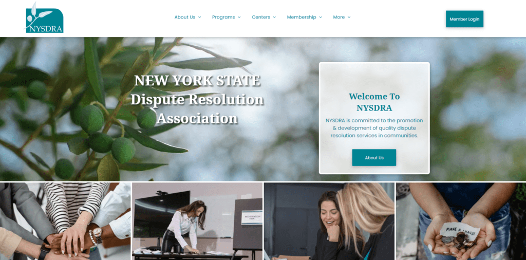The New York State Dispute Resolution Association built a beautiful website that incorporates a ton of these best practices. 