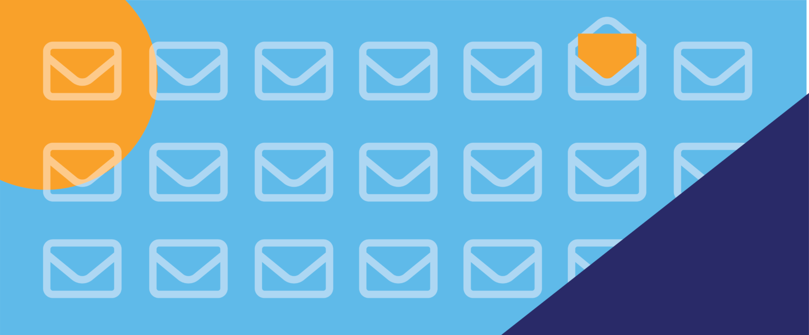 An illustration of various envelopes representing emails