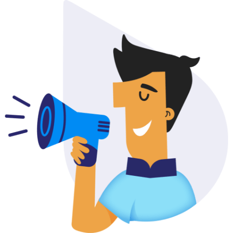Ace from the One Bunch holds up a megaphone to illustrate being heard by Neon One